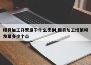 模具加工开票属于什么类别,模具加工增值税发票多少个点