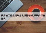 模具加工行业类别怎么填比较好,模具的行业分类