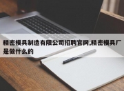 精密模具制造有限公司招聘官网,精密模具厂是做什么的
